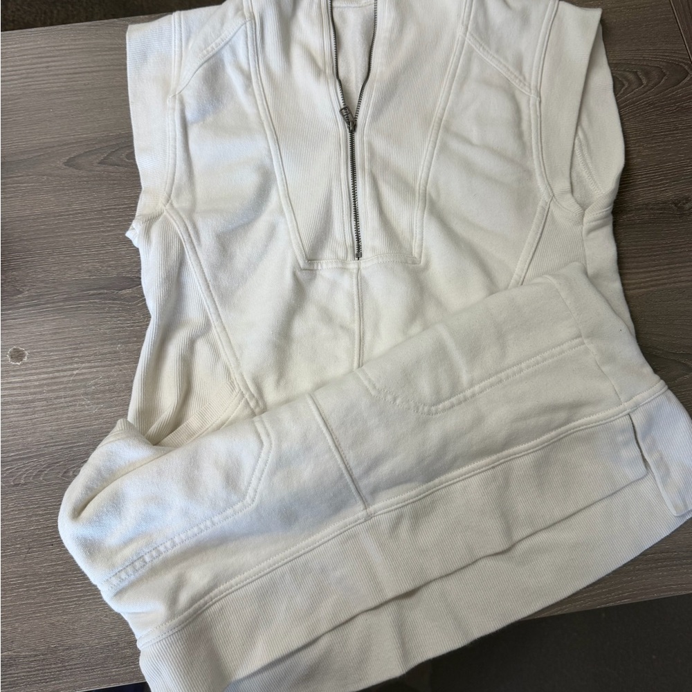 Slim Half-Zip white Sweatshirt dress